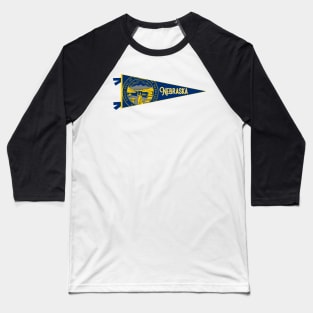 Nebraska Flag Pennant Baseball T-Shirt